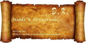 Dudák Krisztina névjegykártya